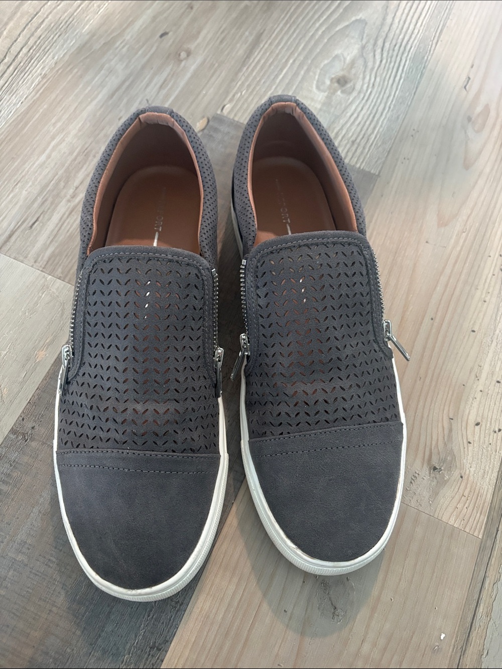 Report Women's Gray Perforated Slip-On Loafers
